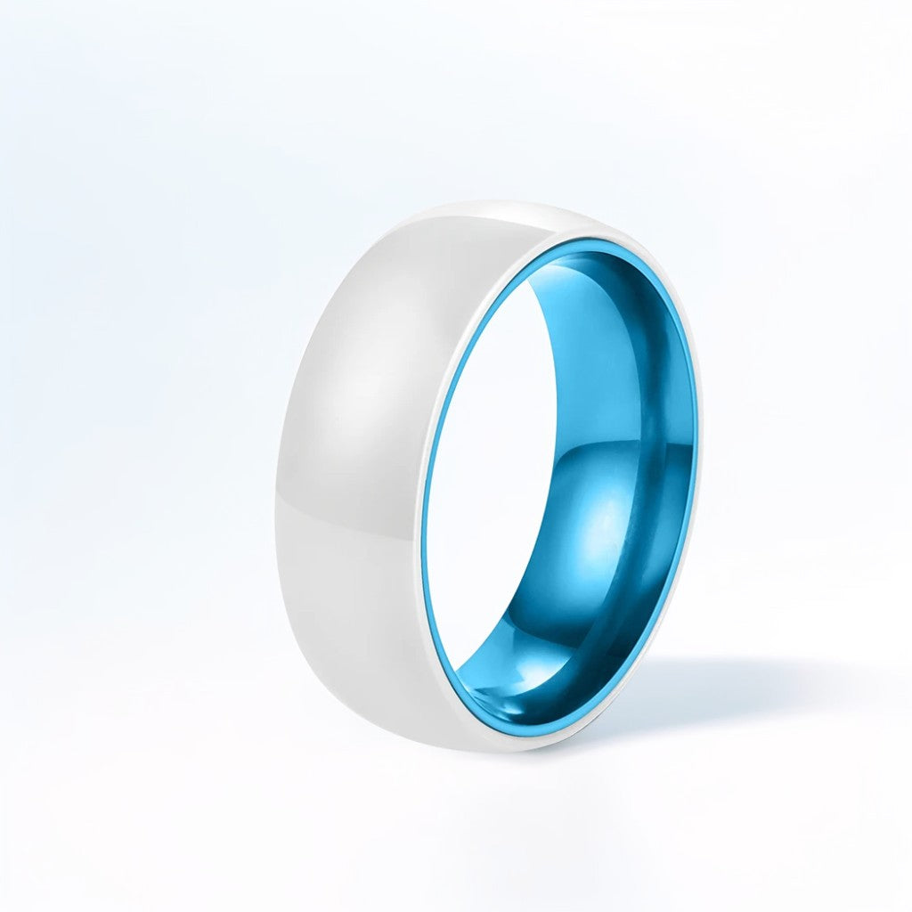 Bague Céramique Homme | Blanc et Coloré - Aluminium & Céramique - Oxior