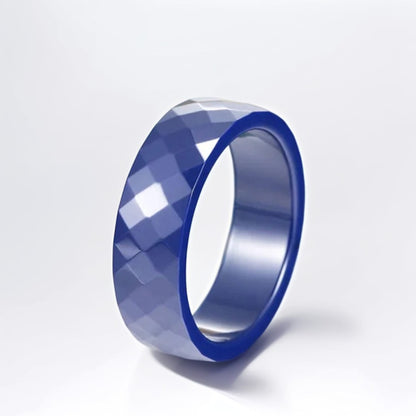Bague Céramique Homme | Bleu Facette - Oxior