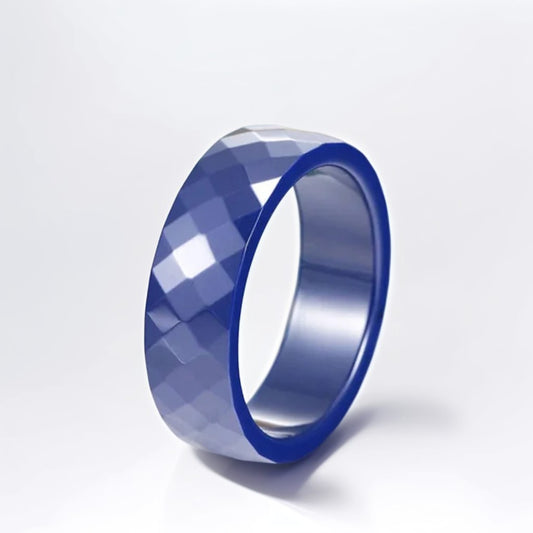 Bague Céramique Homme | Bleu Facette - Oxior