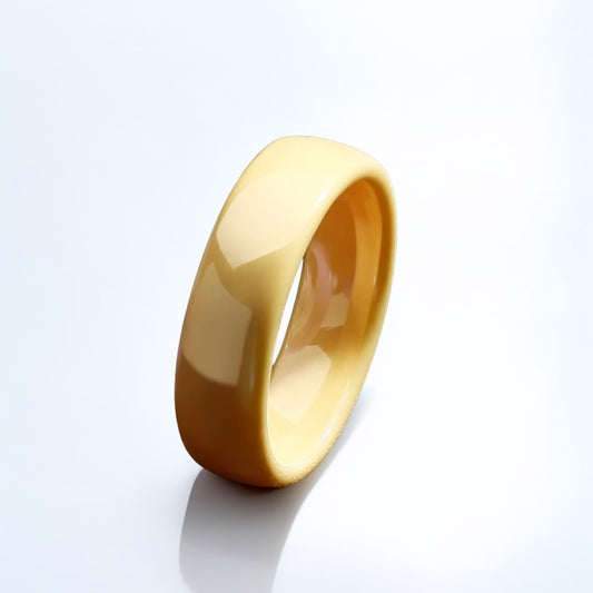Bague Céramique Homme | Jaune Classique - Oxior
