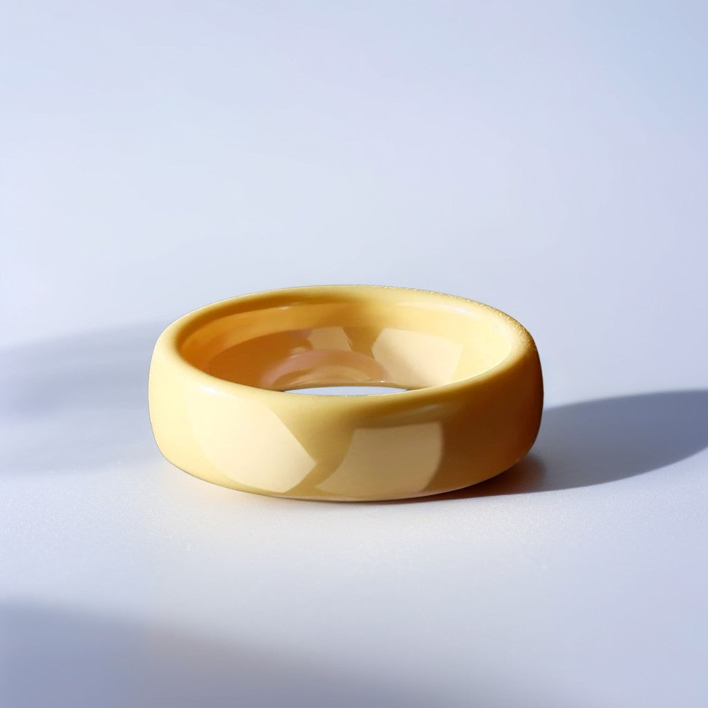 Bague Céramique Homme | Jaune Classique - Oxior