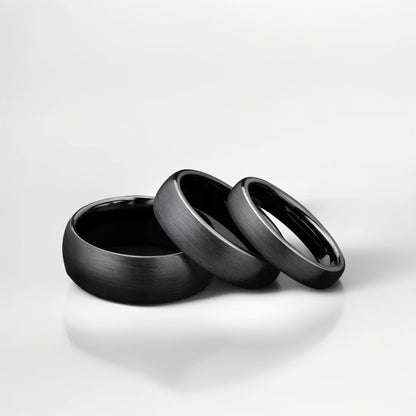 Bague Céramique Homme | Noir Brossé - Oxior