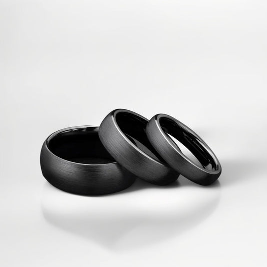 Bague Céramique Homme | Noir Brossé - Oxior