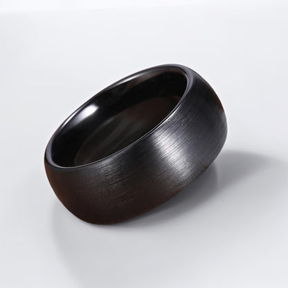 Bague Céramique Homme | Noir Brossé - Oxior