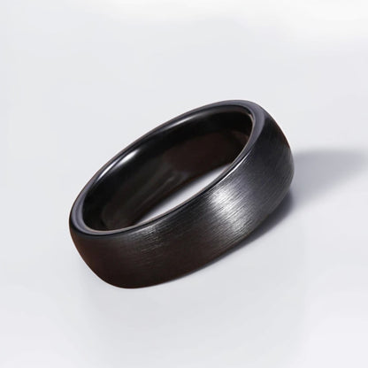 Bague Céramique Homme | Noir Brossé - Oxior