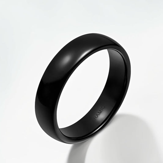 Bague Céramique Homme | Noir Classique - Oxior