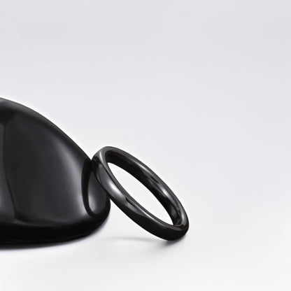 Bague Céramique Homme | Noir Classique - Oxior