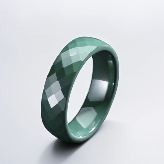 Bague Céramique Homme | Vert Facette - Oxior