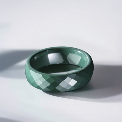 Bague Céramique Homme | Vert Facette - Oxior