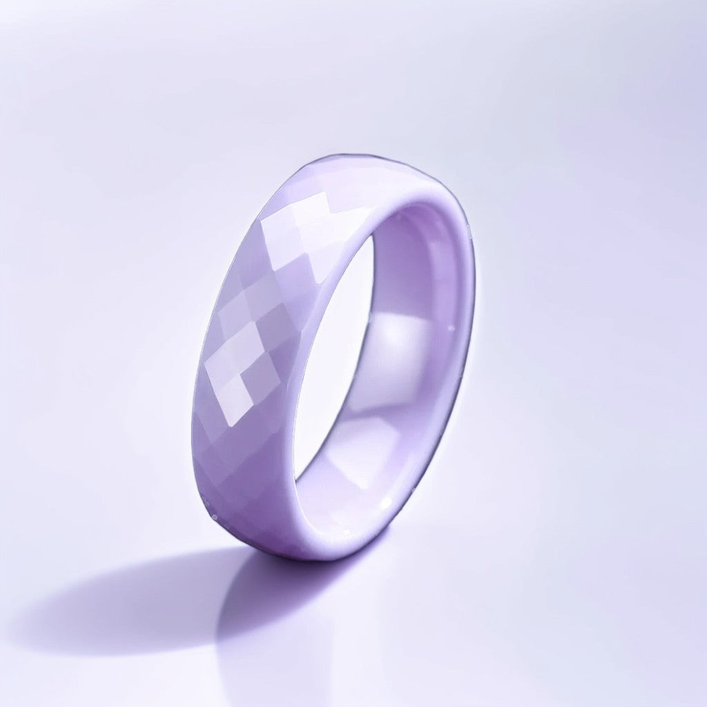 Bague Céramique Homme | Violet Facette - Oxior