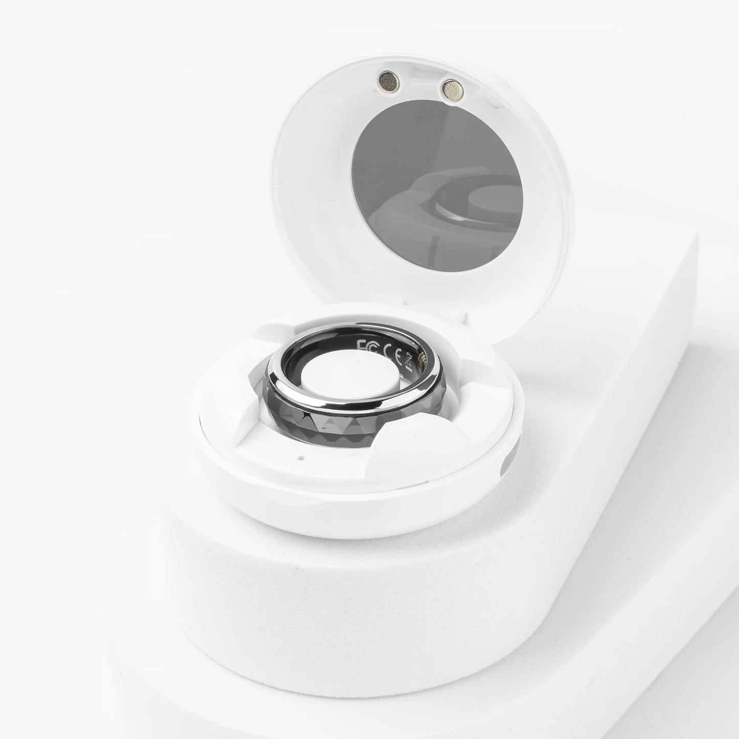 Bague Connectée Homme | Modèle R11 - Bords Argenté & Intérieur Noir - Oxior