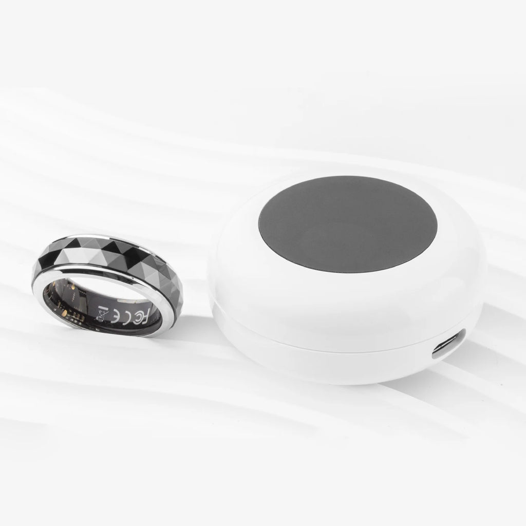 Bague Connectée Homme | Modèle R11 - Bords Argenté & Intérieur Noir - Oxior