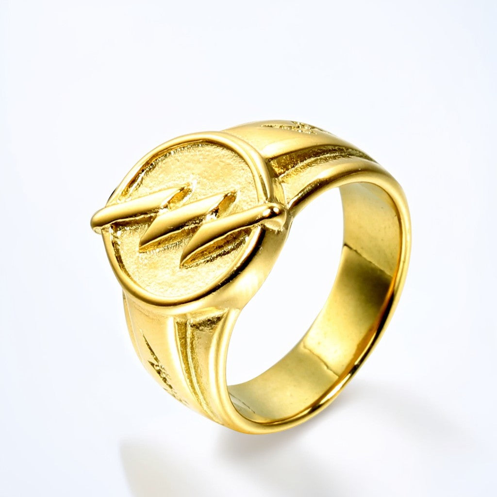 Bague Homme Dorée | Chevalière Flash - Acier Inoxydable - Oxior