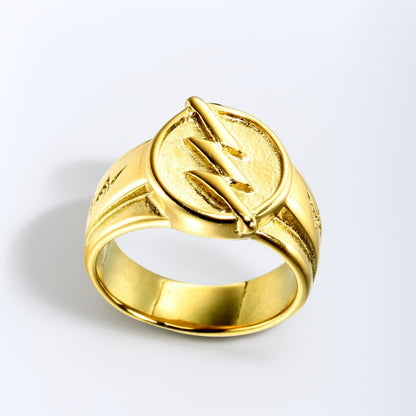 Bague Homme Dorée | Chevalière Flash - Acier Inoxydable - Oxior