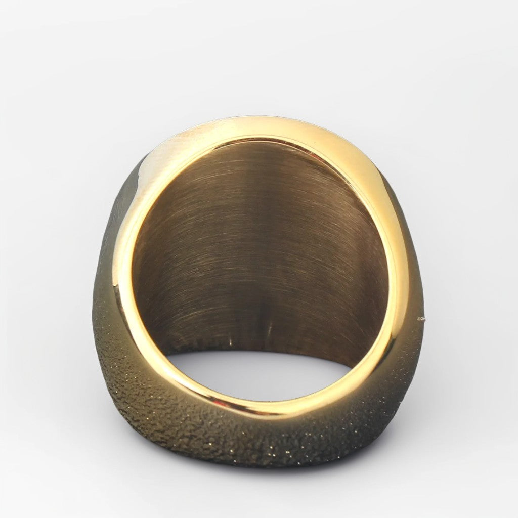 Bague Homme Dorée | Chevalière Occulte Sigil - Acier Inoxydable - Oxior