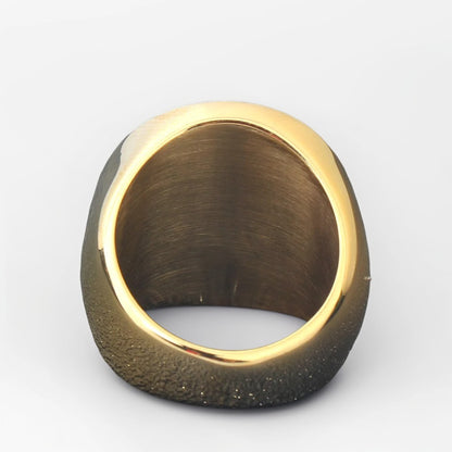 Bague Homme Dorée | Chevalière Occulte Sigil - Acier Inoxydable - Oxior