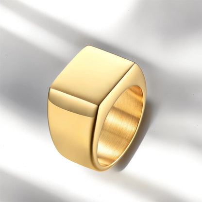 Bague Homme Dorée | Chevalière Simple - Acier Inoxydable - Oxior