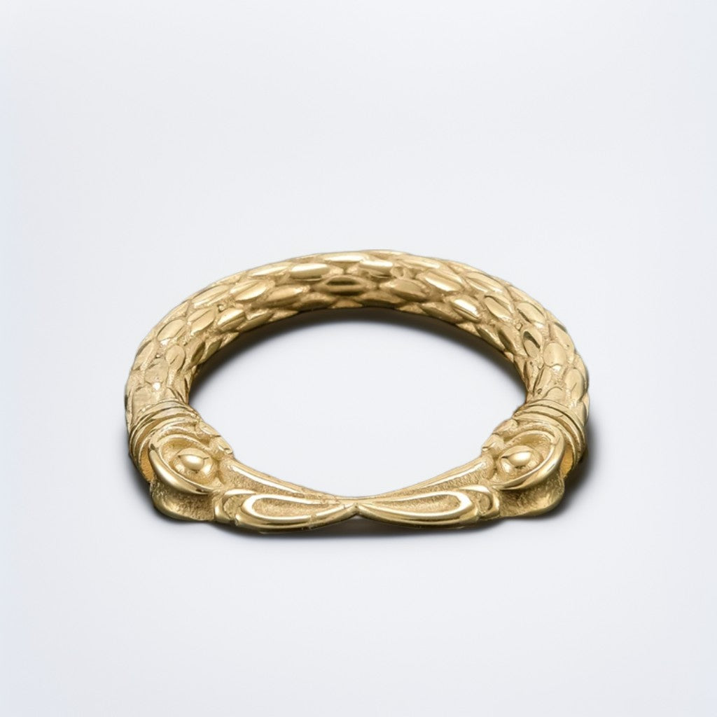 Bague Homme Dorée | Modèle Becs d'Aigles – Acier Inoxydable - Oxior