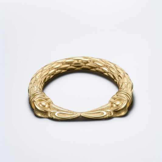 Bague Homme Dorée | Modèle Becs d'Aigles – Acier Inoxydable - Oxior