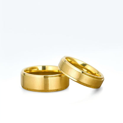 Bague Homme Dorée | Simple Brossé - Titane - Oxior