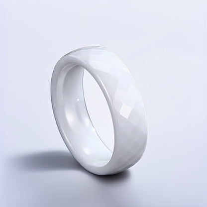 Bague Céramique Homme | Blanc Facette - Oxior