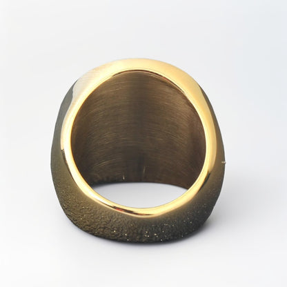 Bague Homme Dorée | Chevalière Viking Valknut - Acier Inoxydable