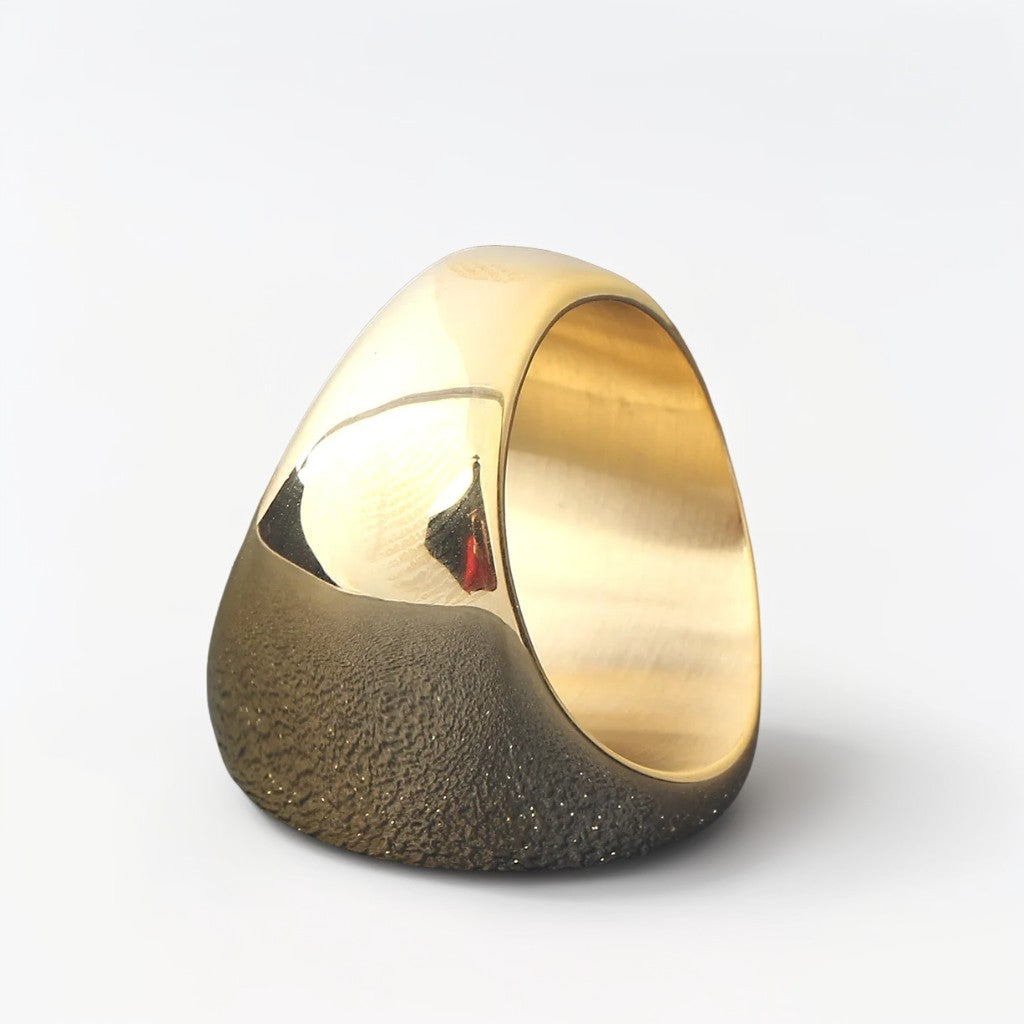 Bague Homme Dorée | Chevalière Viking Valknut - Acier Inoxydable